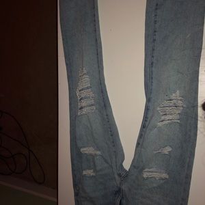 Blue LOW WAISTED mom jeans